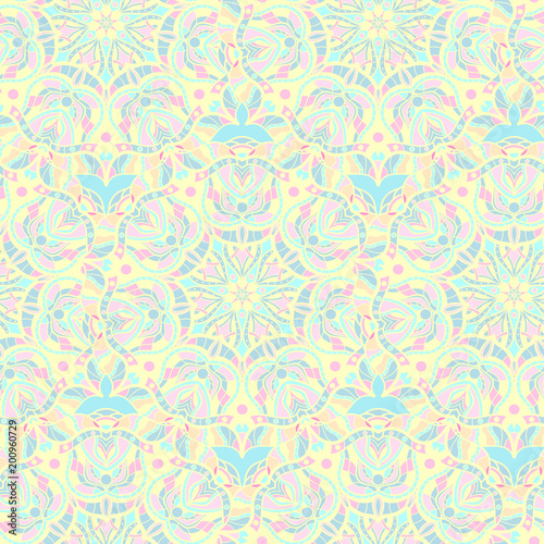 Seamless repeating pattern of mandalas