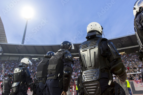 Special police unit at the stadium event secure a safe match