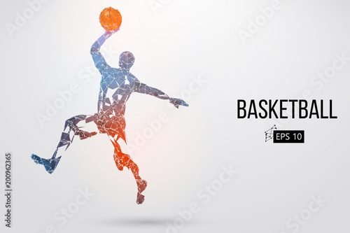 Silhouette of a basketball player. Vector illustration