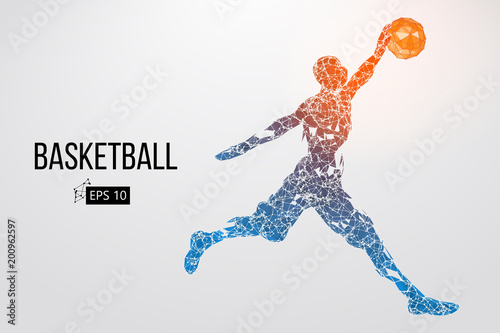 Silhouette of a basketball player. Vector illustration