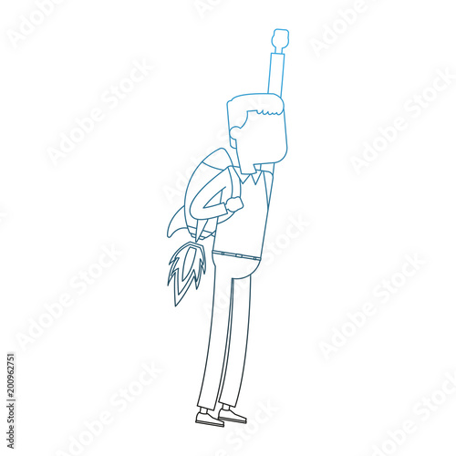 Businessman flying with jetpack vector illustration graphic design