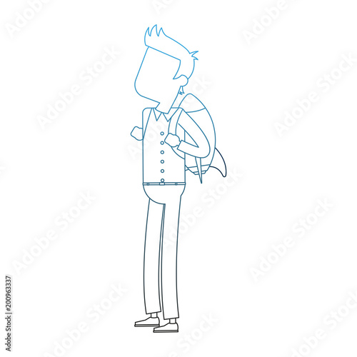 Businessman flying with jetpack vector illustration graphic design