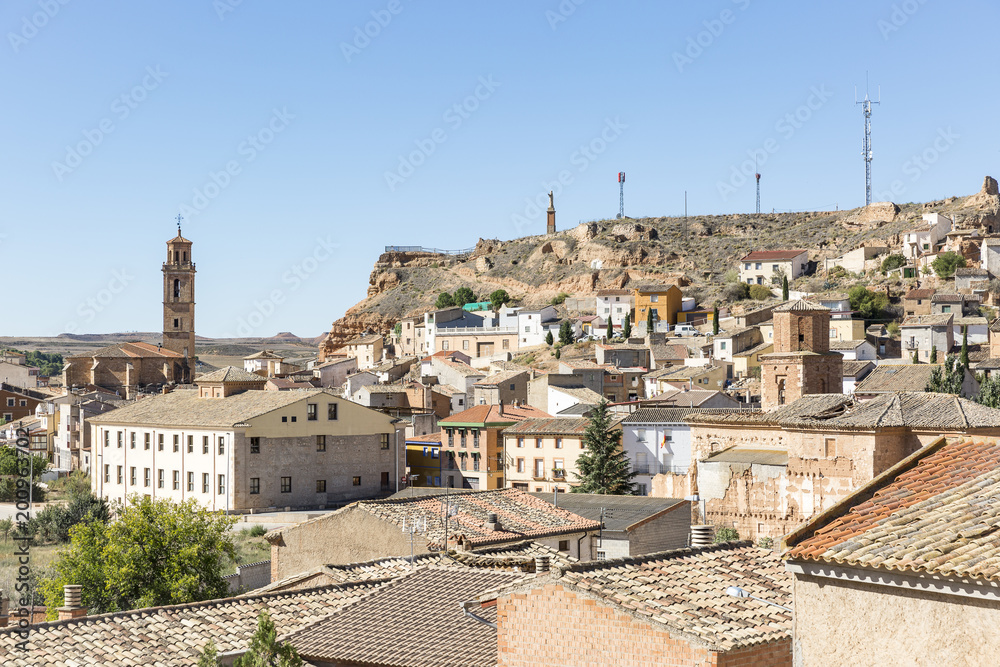 a view over Ariza town, province of Zaragoza, Aragon, Spain