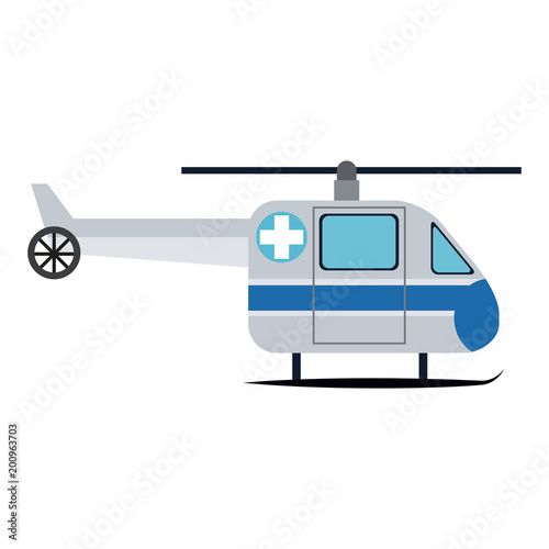 Emergency medical helicopter vector illustration graphic design