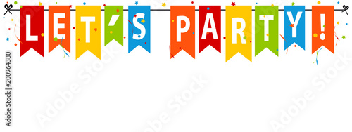 Let´s Party! Banner, Background - Editable Vector Illustration