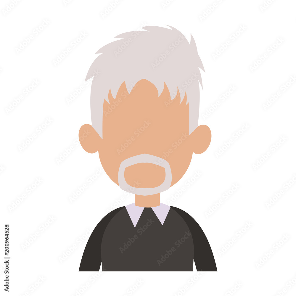 Old man faceless profile vector illustration graphic design