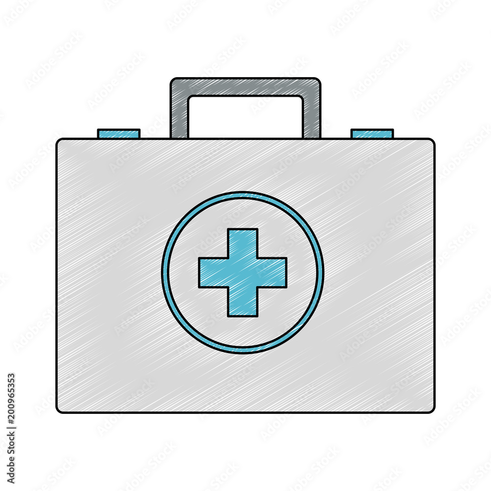 Obraz premium First aids suitcase vector illustration graphic design