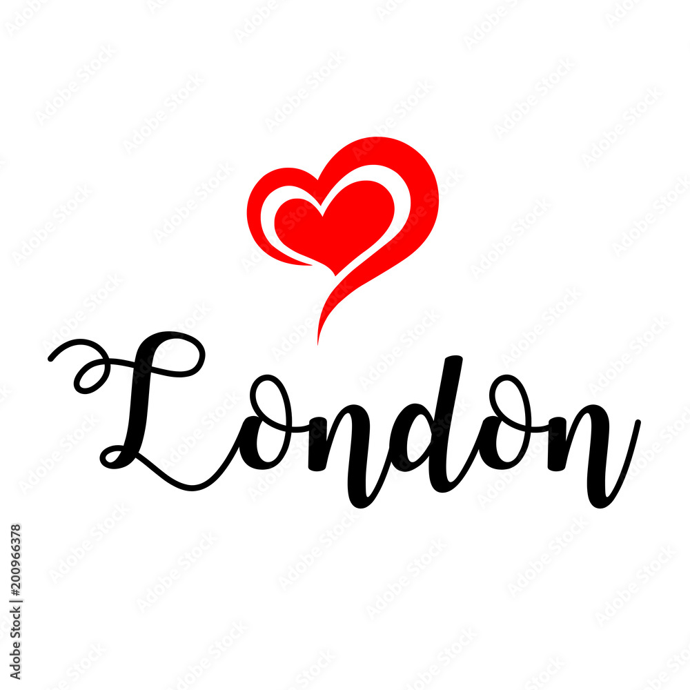 Love London handwritting illustration 