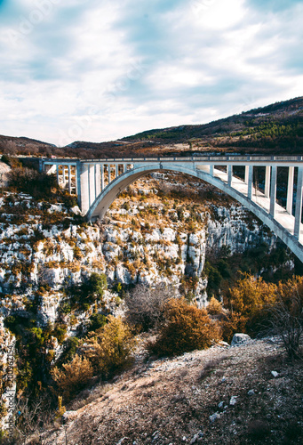 Amazing bridge de Chauliere in Gorges du Verdon, France.