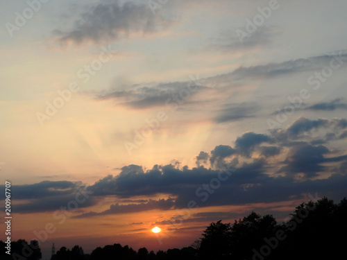 sunset, bright, sky, cloud, magic