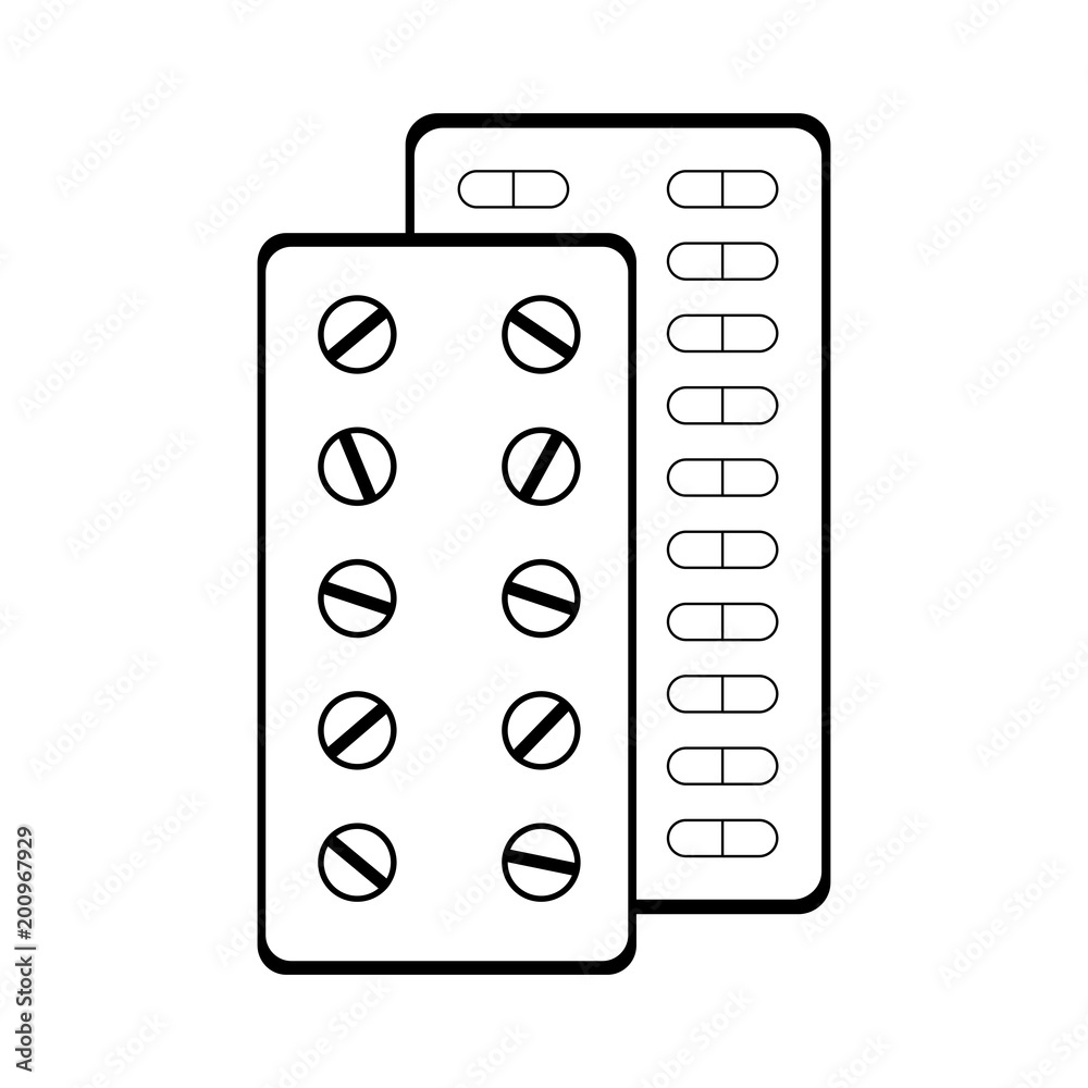 Medicine on tablets vector illustration graphic design Medicine on tablets vector illustration graphic design