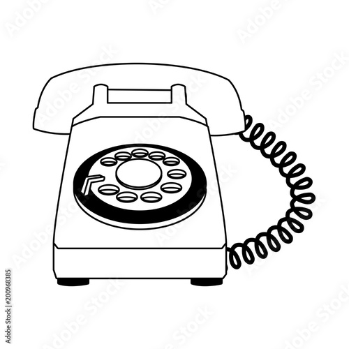 Vintage telephone isolated vector illustration graphic design