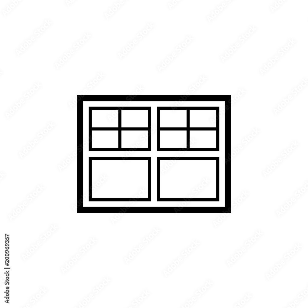 double window icon. Element of door, window and gate for mobile concept and web apps. Thin line icon for website design and development, app development. Premium icon