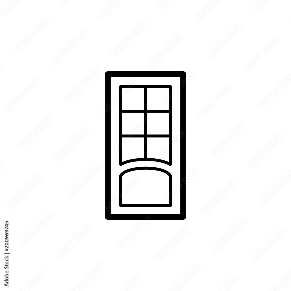 door in the windows icon. Element of door, window and gate for mobile concept and web apps. Thin line icon for website design and development, app development. Premium icon