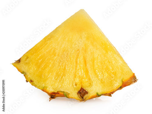 Pineapple slice isolated white background