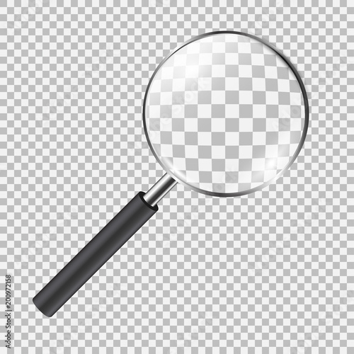 Realistic magnifying glass photo