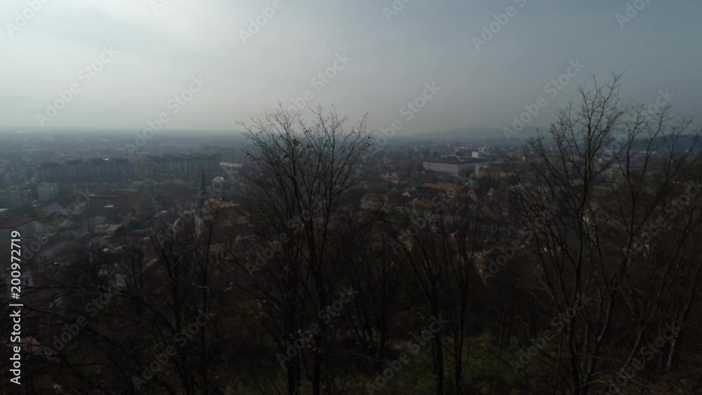Aerial of Ljubljana, seen from a hill Aerial of Ljubljana, seen from a hill