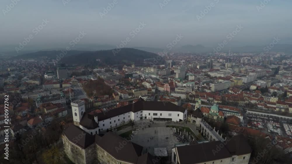 Aerial of the castle and the city Aerial of the castle and the city