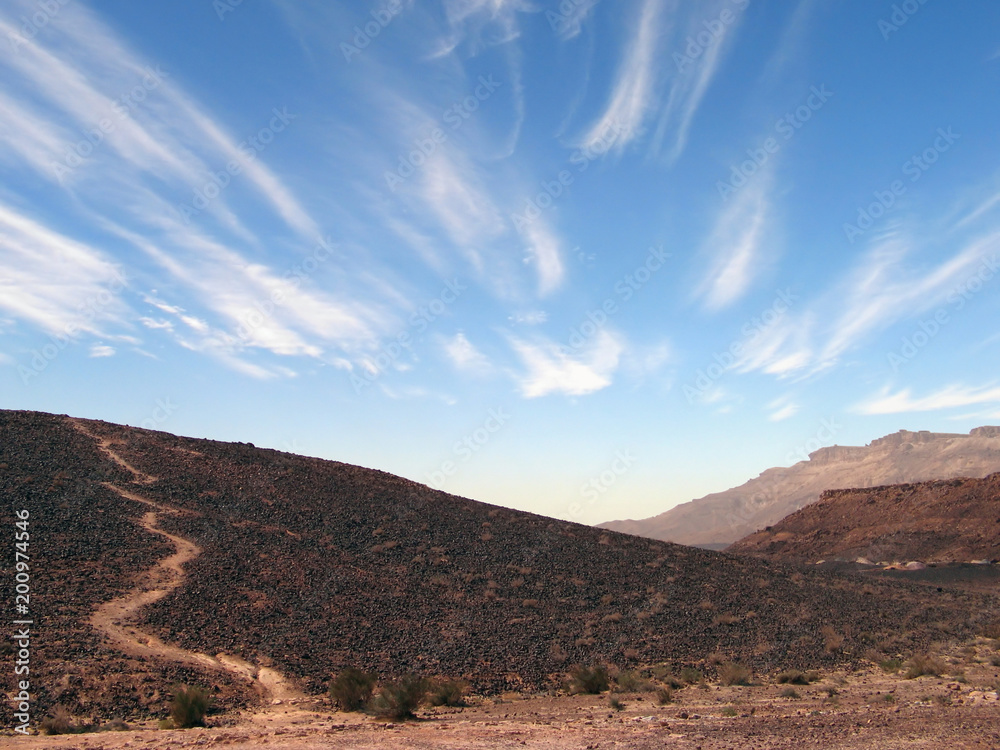 Trail in the crater of Makhtesh Ramon