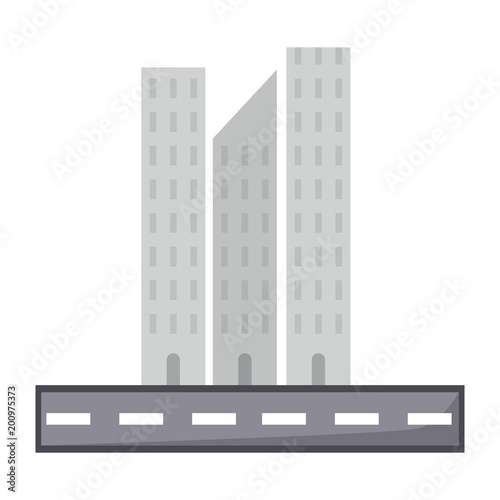 skyscraper of Paseo de la Reforma over white background, colorful design. vector illustration