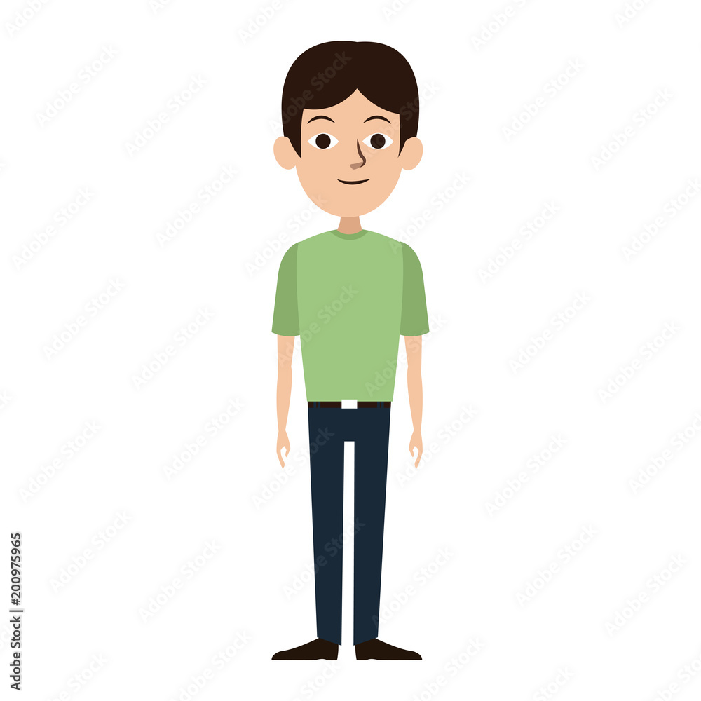 Young man with casual clothes vector illustration graphic design