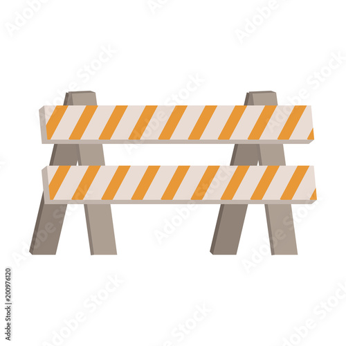 Under construction barrier with sign vector illustration graphic design