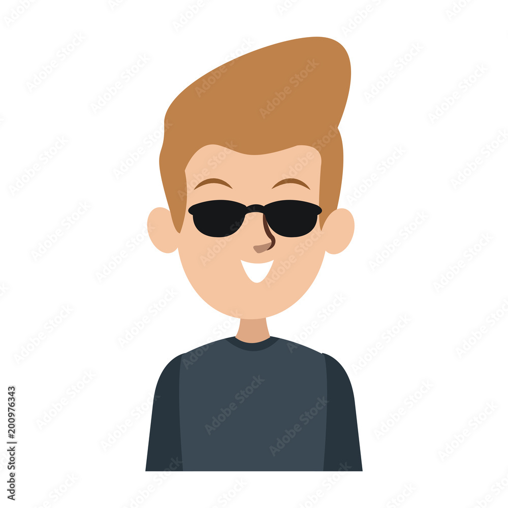 Young man with sunglasses vector illustration graphic design Young man with sunglasses vector illustration graphic design