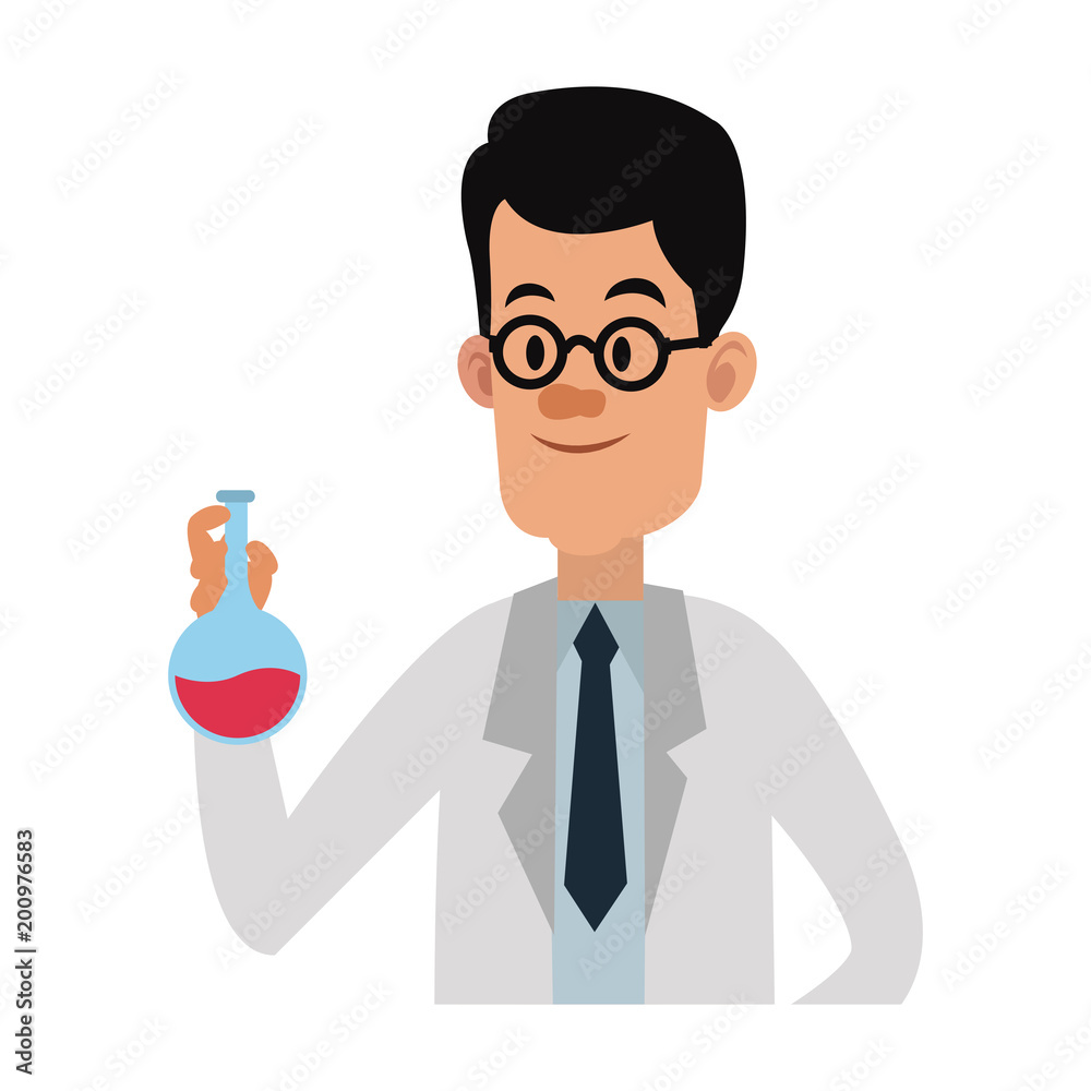 Scientific male cartoon vector illustration graphic design Scientific male cartoon vector illustration graphic design