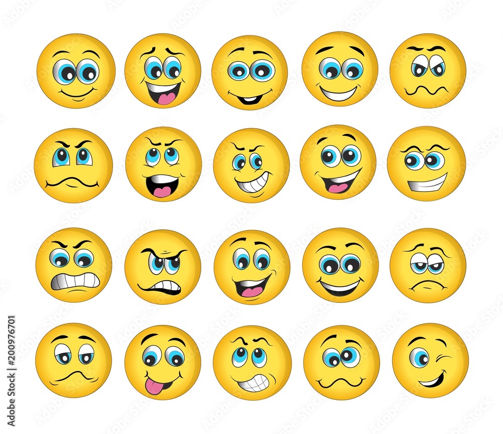 emotion set. emoji set. vector illustration emotion set. emoji set. vector illustration