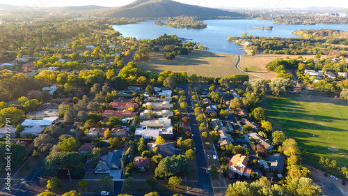 Aerial view of a typical suburb in Australia