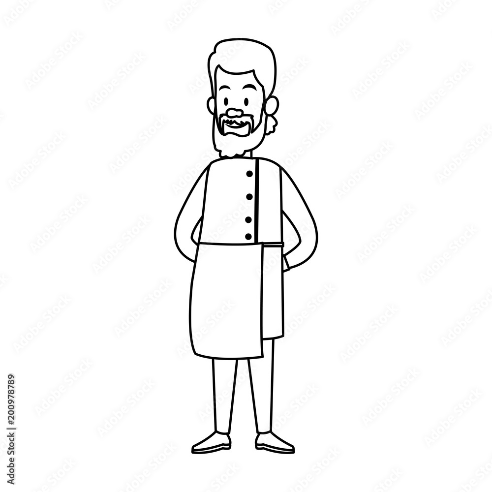 Chef male cartoon vector illustration graphic design