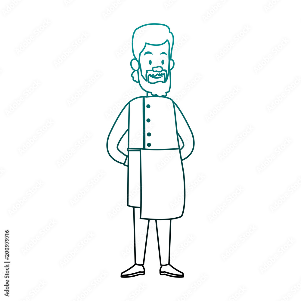 Chef male cartoon vector illustration graphic design