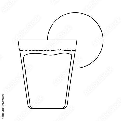 tequila shot icon over white background, vector illustration