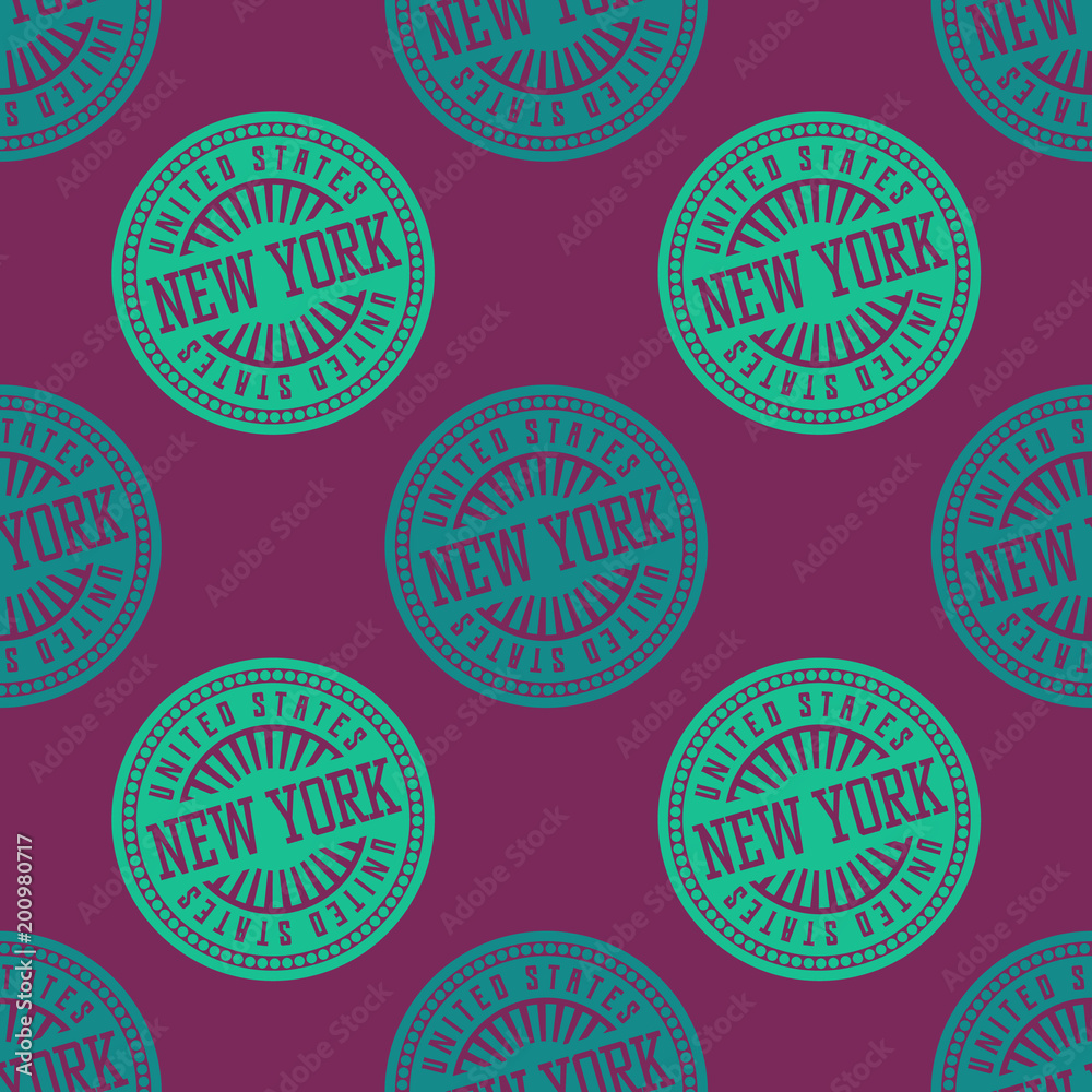 New York seamless pattern. Seamless badge pattern, backdrop for your design.