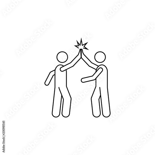 give five icon. Element of people celebrating for mobile concept and web apps. Thin line icon for website design and development; app development. Premium icon