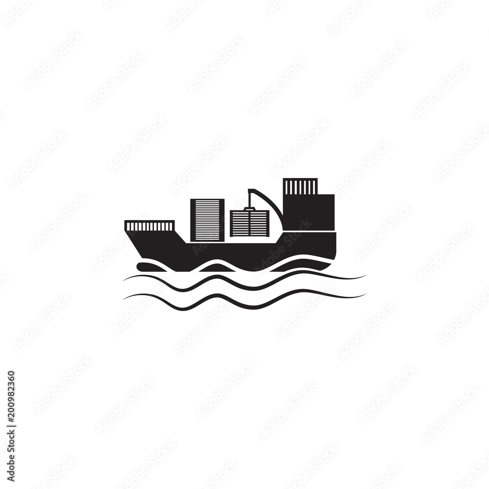 cargo ship during loading icon. Element of ship illustration. Premium quality graphic design icon. Signs and symbols collection icon for websites, web design, mobile app