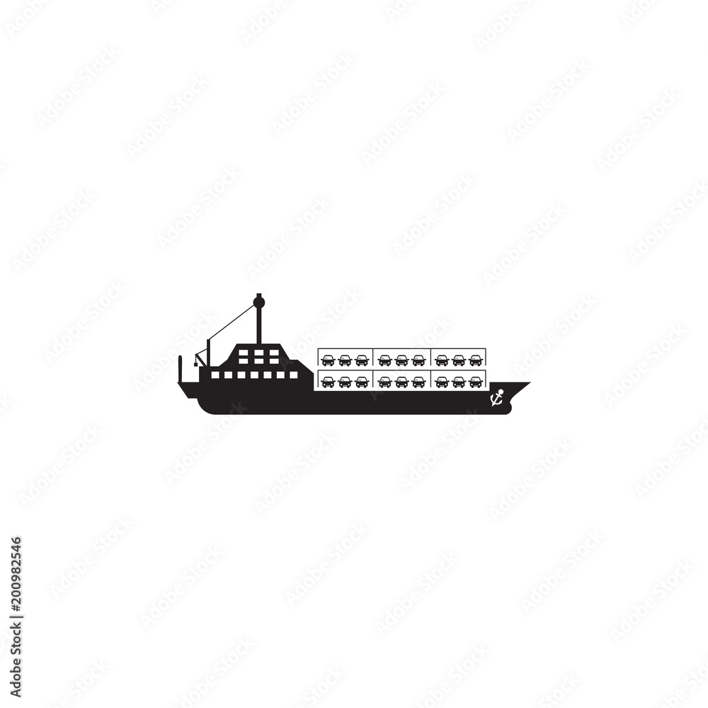 Obraz premium ship carrying cars icon. Element of ship illustration. Premium quality graphic design icon. Signs and symbols collection icon for websites, web design, mobile app