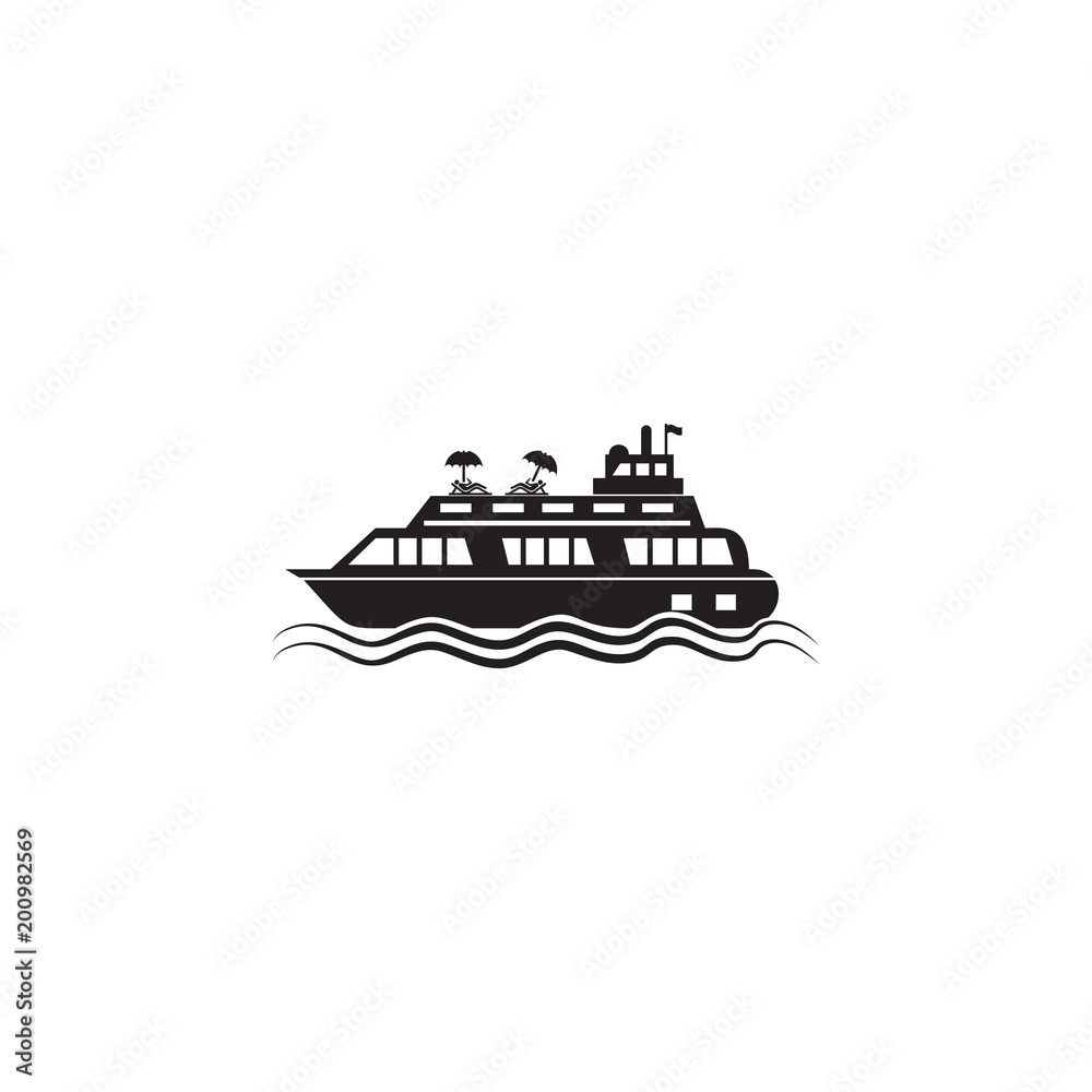 yacht in the sea icon. Element of ship illustration. Premium quality graphic design icon. Signs and symbols collection icon for websites, web design, mobile app