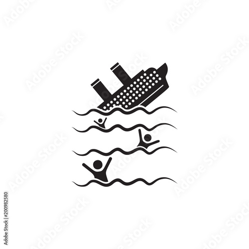 the ship is sinking icon. Element of ship illustration. Premium quality graphic design icon. Signs and symbols collection icon for websites, web design, mobile app
