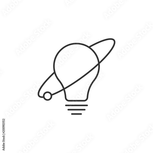 Bulb atom icon. Simple element illustration. Bulb atom symbol design template. Can be used for web and mobile