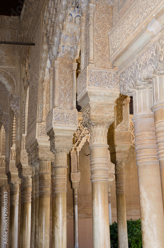 Famous Alhambra interior, Granada, Spain.