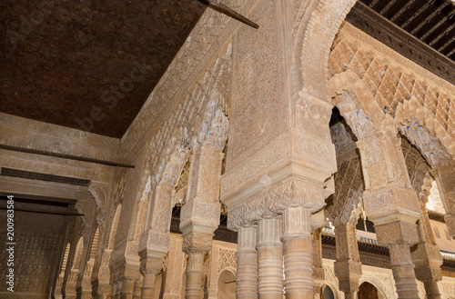 Famous Alhambra interior, Granada, Spain.