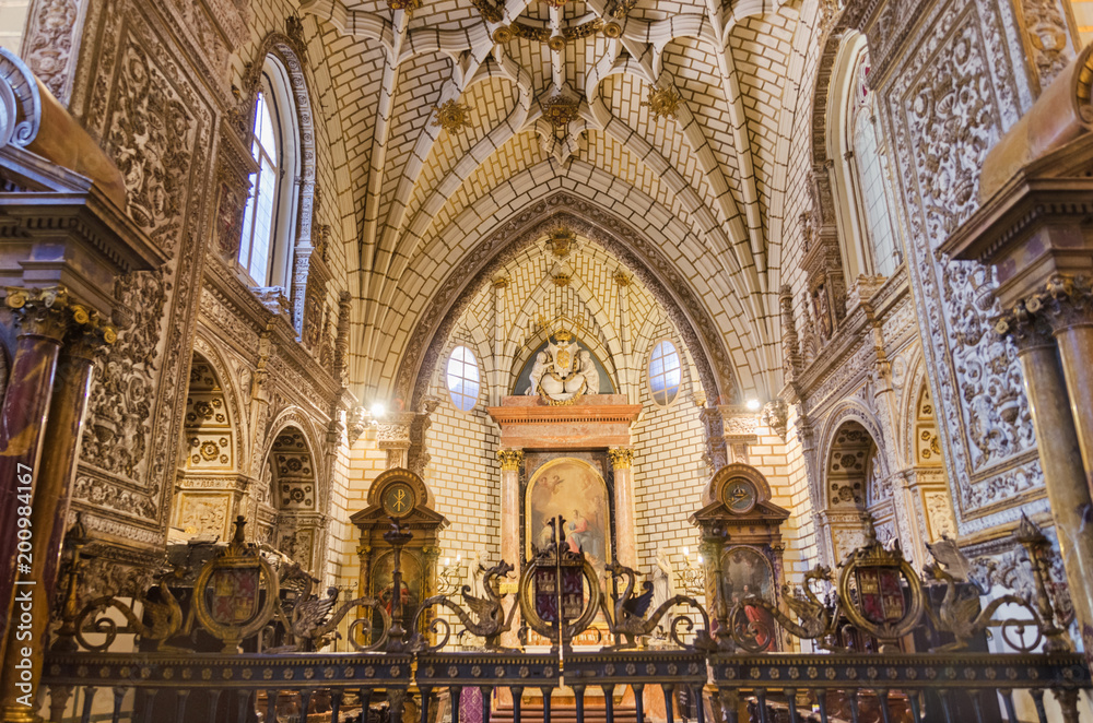 Interior of famous Toledo Cathedral.