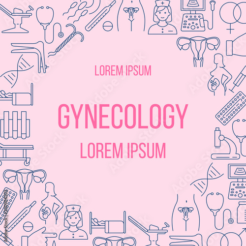 Gynecology flat poster