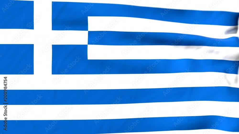 The waving flag of Greece opens up the view to the position of Greece on a colored world map The waving flag of Greece opens up the view to the position of Greece on a colored world map