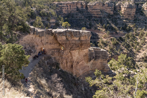 Arched Rock Bridge on Bright Angel Trail  Grand Canyon National Park  Arizona