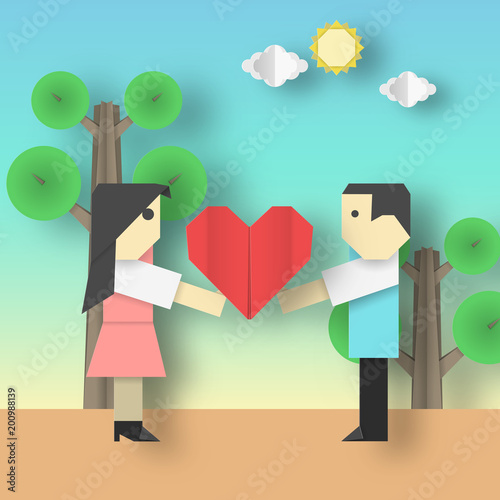 Love Origami Concept Card