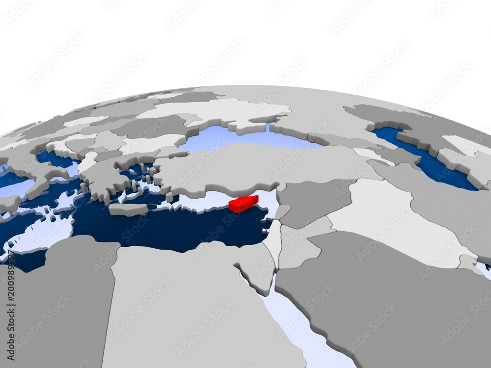 Cyprus on political globe