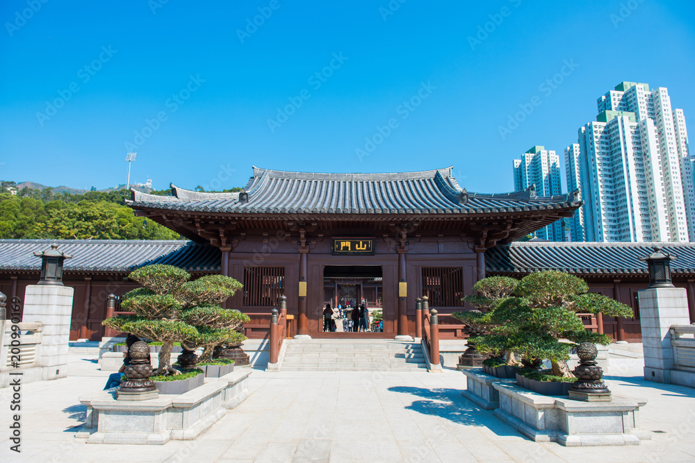 Chi Lin Nunnery Temple is famous and beautiful place in Kowloon, Hong Kong Chi Lin Nunnery Temple is famous and beautiful place in Kowloon, Hong Kong