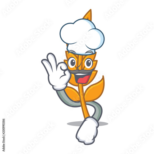 Chef wheat caharacter cartoon style